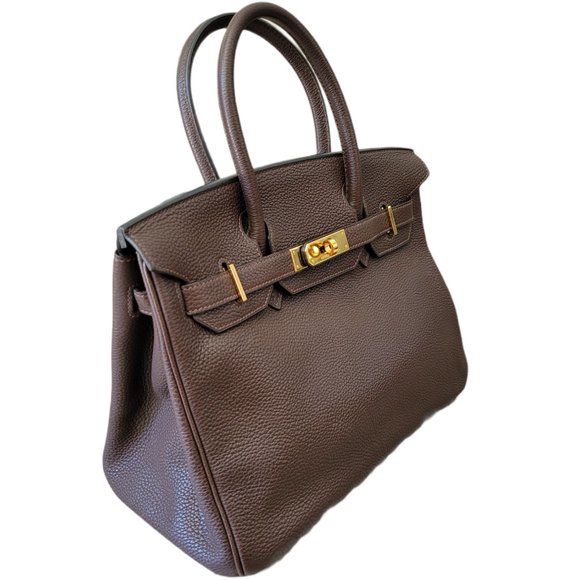 Hermes Birkin 30 cm Chocolat Togo Leather Handbag - Picture 3 of 10